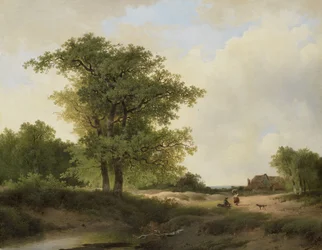 Landschaft mit Bauernhof