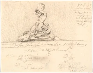 Entwurf für einen Brunnen mit Triton