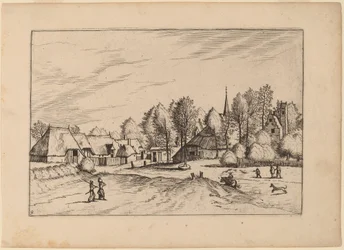 Dorf mit Kirchturm