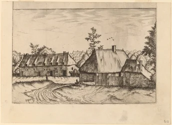 Bauernhof und Häuserreihe