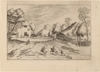 Das Gasthaus des Schwans mit Bauernhöfen