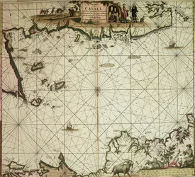 Pas-caert van de Canael, zwischen England und Frankreich, von Pleymuyen bis zu den Sorlinges, sowie von Portbimel bis Heyssant