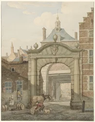 Durchblick durch ein Tor in Dordrecht