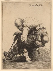 Sitzender Bettler