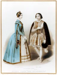 Pauline Viardot-Garcia, französische Mezzosopranistin und Komponistin spanischer Herkunft, & Marietta Alboni, italienische Altistin, in Akt I, Szene 9 von Meyerbeers Les Huguenots