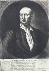 James Figg, erster englischer Bare-Knuckle-Boxmeister, gestorben 1734 (Gravur)