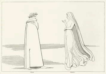 Virgil und Beatrice treffen sich, Inferno, Gesang 2 (Gravur)