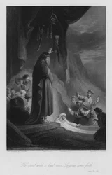 Die Auferweckung des Lazarus, Johannes XI, 43 (Gravur)