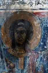 Christus, Fresko in der Kirche Agia Paraskevi, Voutas, Kreta, Griechenland