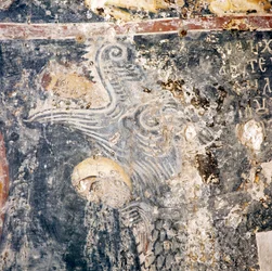 Fresko in der Kirche in Deliana, Kreta, Griechenland