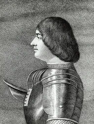 Porträt von Ludovico Sforza, bekannt als Il Moro (1452-1508), Herzog von Mailand, Gravur