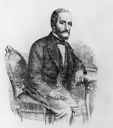Porträt von Raffaele Busacca dei Gallidoro (1810-1893), italienischer Politiker und Ökonom, Gravur
