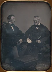 Zwei ältere Männer im Gespräch, ca. 1850