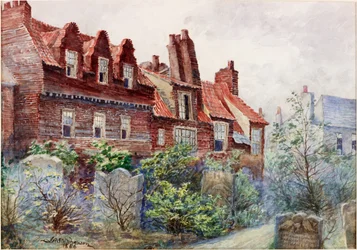 Häuser in der Silver Street vom All Saints Kirchhof, Newcastle upon Tyne, 1886