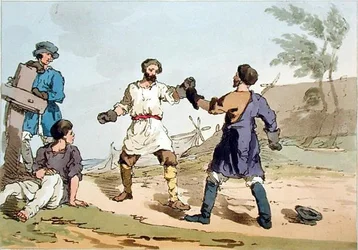 Boxen, vom Künstler geätzt, veröffentlicht 1804