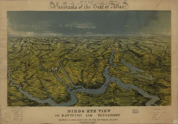 Vogelperspektive von Kentucky und Tennessee mit Cairo und einem Teil der Südstaaten