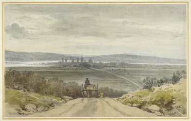 Blick auf Oxford von Shotover Hill bei Hochwasser, als das Wasser draußen war, 10. Januar 1791
