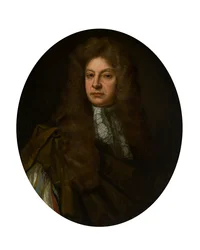 Halbporträt von Adam Urquhart mit Spitzenjabot