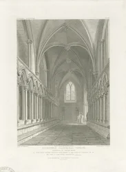 Innenraum der Lichfield Kathedrale - Vorhalle des Kapitelsaals (Gravur)