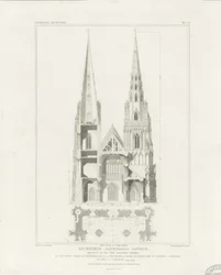 Lichfield Kathedrale - Westfassade: Radierung, undatiert [ca. 1819]