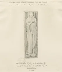 Blithfield Kirche - Monumentale Figur: Getönte Zeichnung, 1823