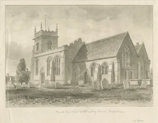 Bradley Kirche: Sepiazeichnung, 1842