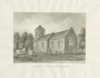 Broom (heute Worcestershire) Kirche: Sepia-Zeichnung