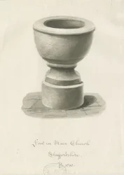 Taufbecken in der Kirche von Maer