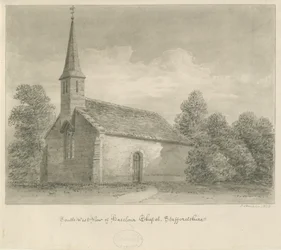 Haselour Kapelle: Sepia-Zeichnung, 1828