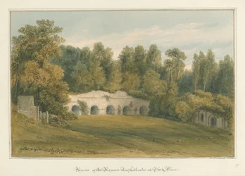 Oxfordshire - Henley upon Thames - Römisches Amphitheater bei Park Place, 1826