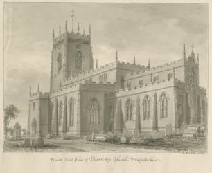 Penkridge Church: Sepia-Zeichnung