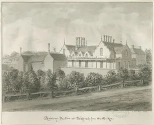 Stafford - Bahnhof: Sepiazeichnung, 1844
