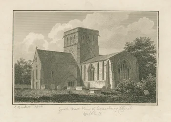 Wiltshire - Amesbury Kirche: Gravur, 1806