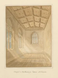Wiltshire - Sarum - Innenraum der Kapelle im Bischofspalast, 1800