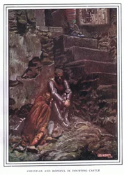 Christian und Hopeful im Zweifelsschloss