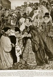 Königin Maria betritt London, 1553, Illustration aus 