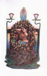 Der Garten an der Brücke, Illustration aus The Garden of Kama (and other lyrics from India), 1920