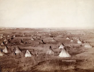 Lakota Stammesdorf im Jahr 1891 von John Grabill