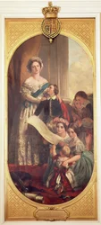 Königin Victoria (1819-1901) mit Albert Edward, dem Prinzen von Wales, Victoria, der Prinzessin Royal und anderen Mitgliedern der königlichen Familie, 1864