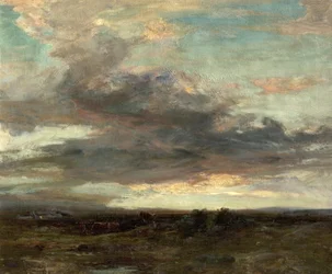 Das Moor von Argyllshire, Schottland, Sonnenuntergang