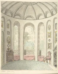 Lea Castle, Worcestershire, Salon, Blick nach Norden, ca. 1816