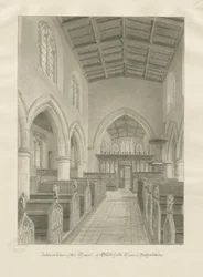 Innenraum der Blithfield Kirche (1824)