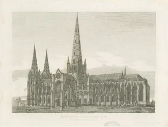 Lichfield Kathedrale - Südostansicht (Gravur)