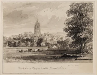 Nordwestansicht von Shepton Mallet, Somersetshire, 1834