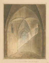 Oxfordshire - Oxford - Inneres des Chors der St. Peter Kirche, 1811