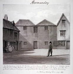 Das Versammlungshaus von Reverend Whitaker, Long Walk, Bermondsey, London, ca. 1828