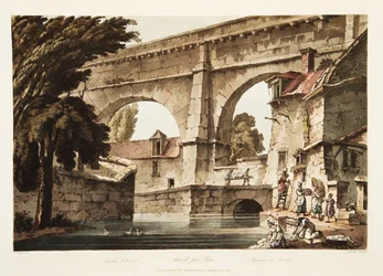 Aquädukt bei Arcueil, Illustration aus Versailles, Paris und Saint Denis, veröffentlicht 1805