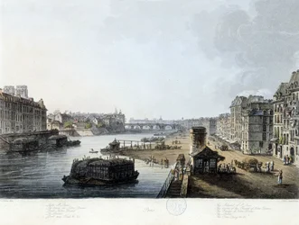 Paris, die Pont Notre-Dame - Zeichnung von J.C. Mats, ca. 1810