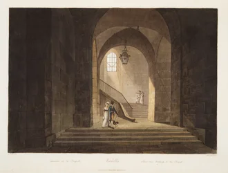 Treppe zur Kapelle, Illustration aus Versailles, Paris und Saint Denis, veröffentlicht 1806
