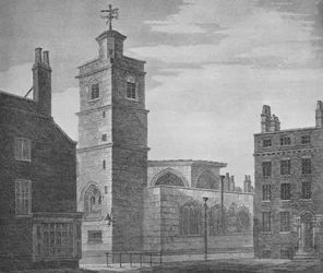 Kirche St. Bartholomäus der Kleine, City of London, ca. 1830, 1906